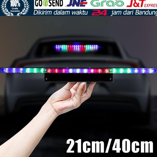 ATMAJAPJT Lampu LED RGB Rem Bagasi Belakang Mobil hias Running Tempel Kaca Mobil