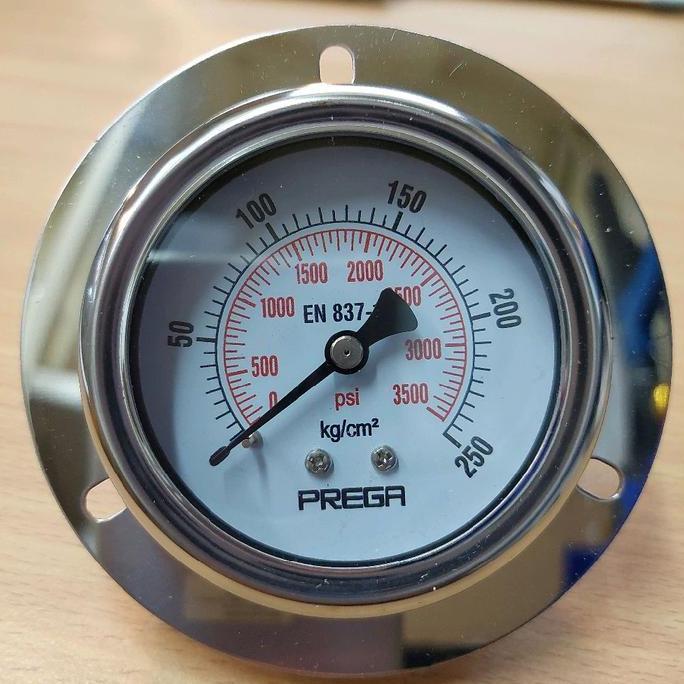 Pressure Gauge 2,5 inchi model payung center back 250 kg bar 3500 psi hidrolik ukur tekanan air angi