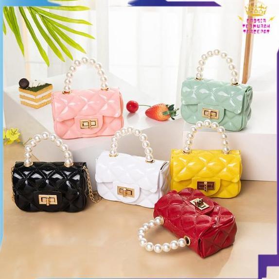 JAVXIACI GTT Tas Jelly Selempang Mini 6847 Motif Mutiara Sling Bag Wanita