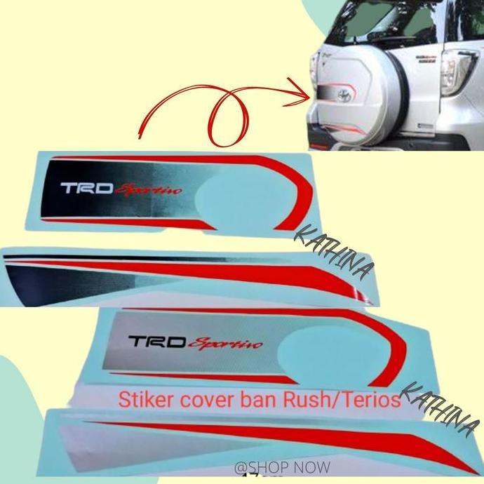 Promo Stiker Cover Ban Serep Tulisan TRD Sportivo Mobil Toyota Rush Terios Diskon