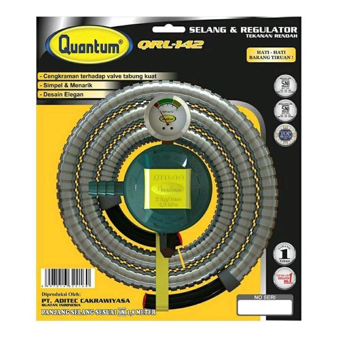 TOQMIJIN SELANG PAKET REGULATOR 1SET PIPA REGULATOR GAS MERK QUANTUM SNI QRL
