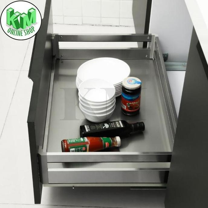 XHUNE Rak Piring Dan Mangkuk Tarik Stainless Rak  Rak Tarik Serbaguna Kitchen Set