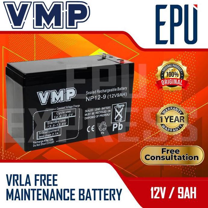 Aki UPS VMP 12V 9AH 10AH Baterai UPS Aki Kering Batere Battery VRLA