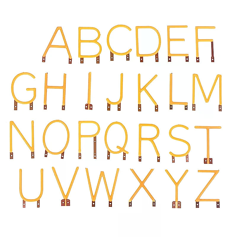 English Letter Filament COB LED Filament DC3V Yellow Diodes Party Decoration Light Accessories DIY