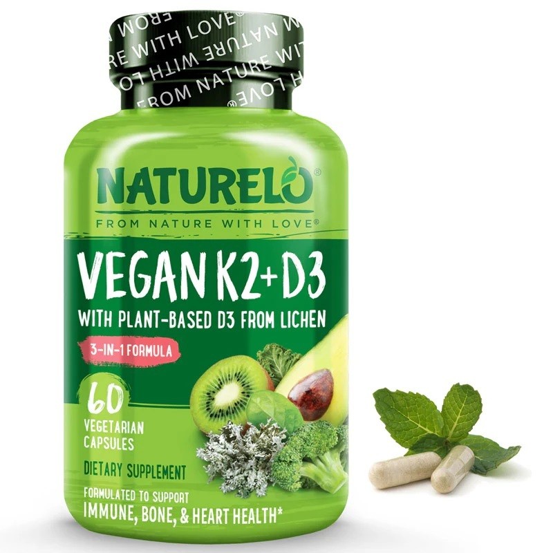 NATURELO - Vegan Vitamin K2 & D3 5,iu Supplement - 60 capsules