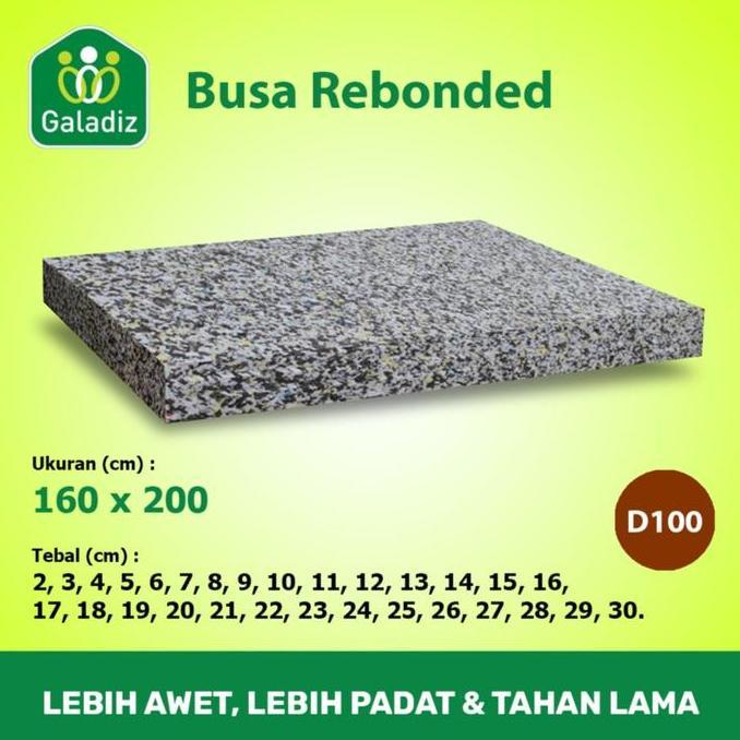 Busa Rebonded / Rebonded Foam / Matras Density 100 Uk 160 x 200