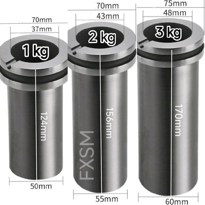 Graphite Grafit Crucible Melting Pot Double Ring Cincin Ganda
