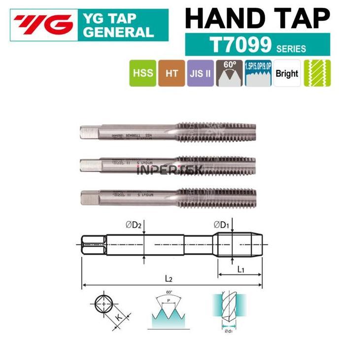 LABAZA Hand Tap M8 YG Tap YG M8 Tap M8 HandTap YG M8 TAP Mesin Tap