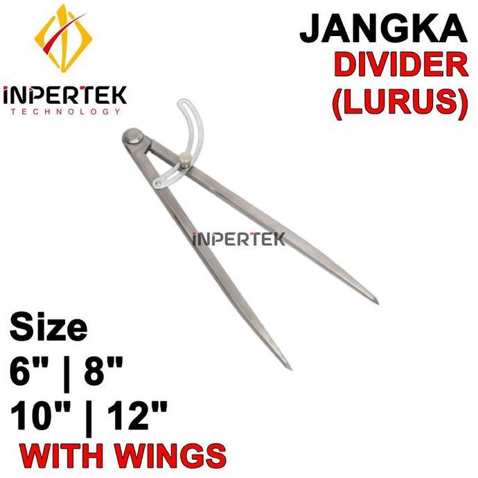 MONOXOM Jangka Besi 6" Jangka Lurus Jangka Bubut 6 Wing Compass Caliper 6 Inch