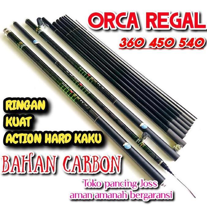 Tegek kaku orca regal 360 450 540 bahan carbon kaku ringan kuat