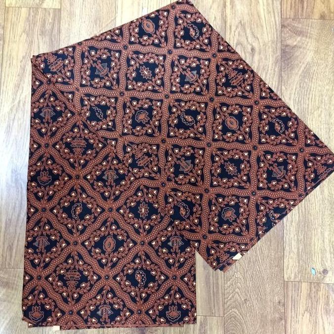 Kain Batik Cap Sidomukti Sidoluhur Latar Coklat Hitam Jogja Solo BSD