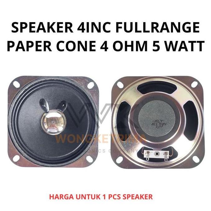 Speaker Kotak 4 Inch Full Paper 102Mm 4 Ohm 5W Magnet 45Mm Full Range
