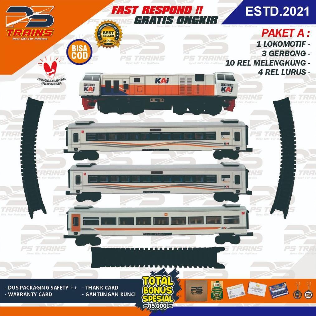 [NEW] [ MODE CHARGER SET ] RANGKAIAN MAINAN MINIATUR KERETA API CC206 EKSEKUTIF MILD STEEL 2