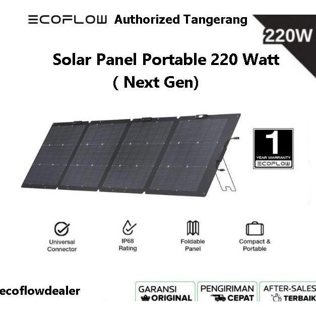 Super Sale, Next Gen/ Lightweight Ecoflow 220W Portable Solar Panel, Ip68 Water Resist