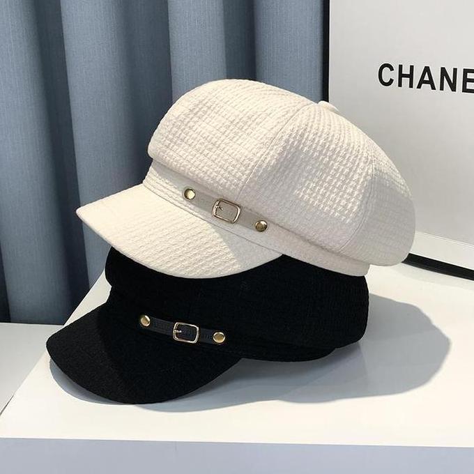 Caliloops Topi Baret Premium Kekinian Wanita Dewasa Korea Impor Daluci ESS