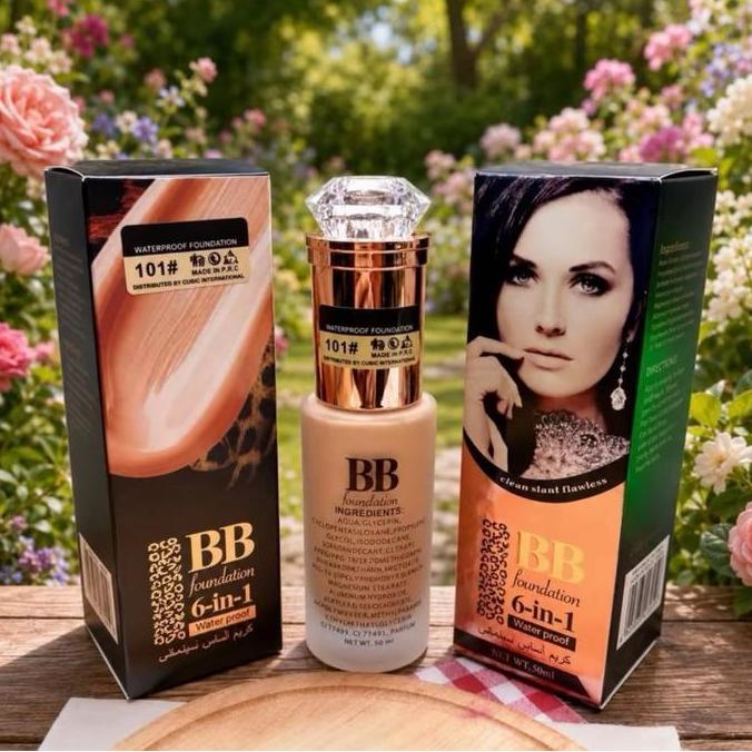 FIKRI.PAKET667 - [1 PC] BB FOUNDATION 6IN1 WATERPROOF / BB FOUNDATION CUBIC WATERPROOF