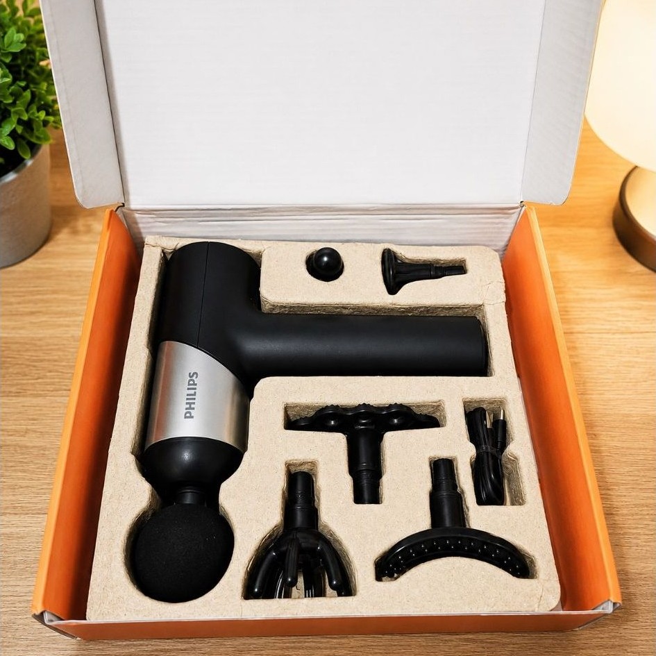 Philips Massage Gun PPM7323 - Alat Pijat Elektrik untuk Relaksasi Otot