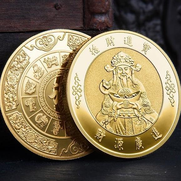 REGAVASTORE Dewa Rejeki Goldcoin / Koin Perak Koin Feng Shui Koin Koin Keberuntungan Dewa Rezeki Koi