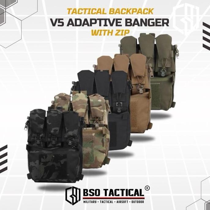 TAS BELAKANG FCPC STYLE V5 BACK BACK PANEL ADAPTATION BANGER POUCH BACKPACK ZIP
