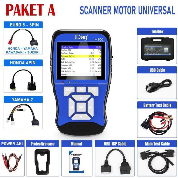 Scanner Motor JDiag Universal Diagnostik Scan Tool Motor Injeksi New