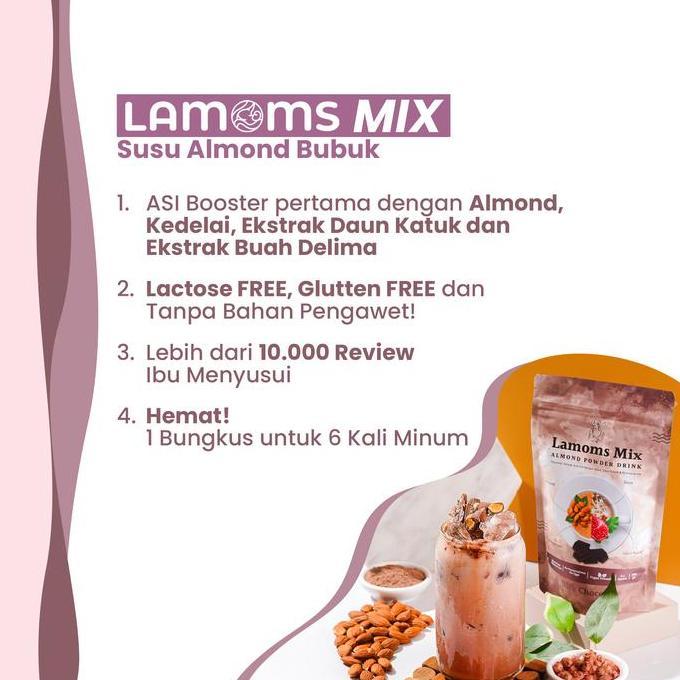 Mymilk- [Beli 2 Gratis 1] Susu Almond Lamoms Mix - Plus Soya & Ekstrak Katuk - 200Gr