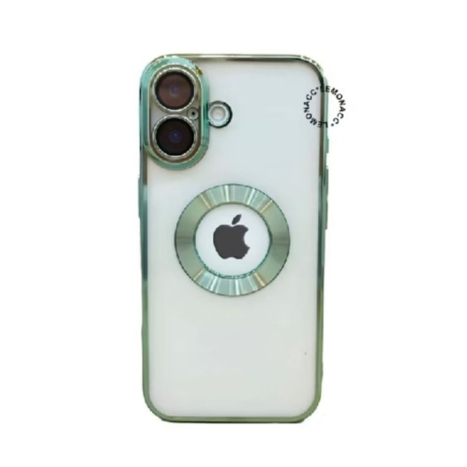 softcase iPhone XR Pro Lens Protector Circle Chrome Logo Clear Case