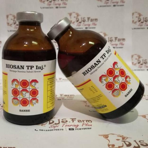 PROMOOO BIOSAN TP INJ 100ML SANBE VITAMIN OBAT MENINGKATKAN STAMINA PENAMBAH ENERGI ATP HEWAN TERNAK