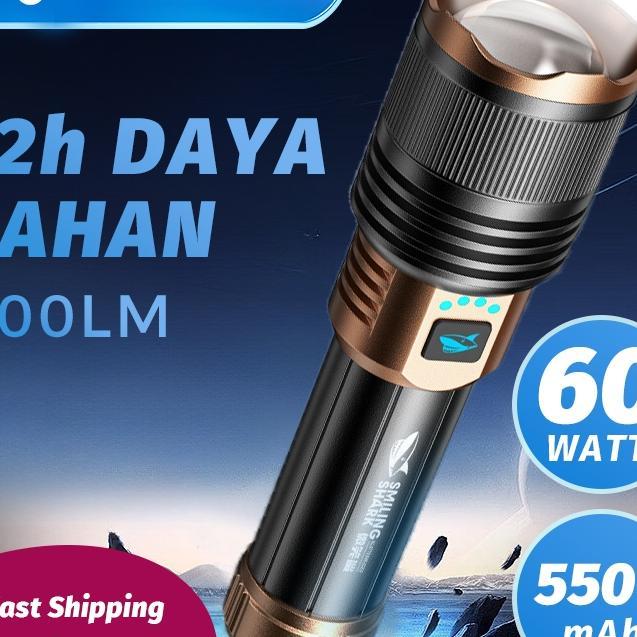 Smiling Shark Senter Aluminum Alloy Flashlight Sd-5212 Laser Super Terang Portable Zoom Teleskopik M