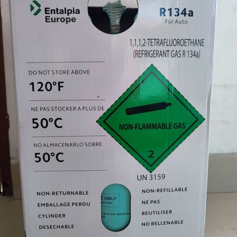 R134a Freon Refrigerant Entalpia Europe Original segel Pabrik ac mobil. dan kulkas 13,6kg