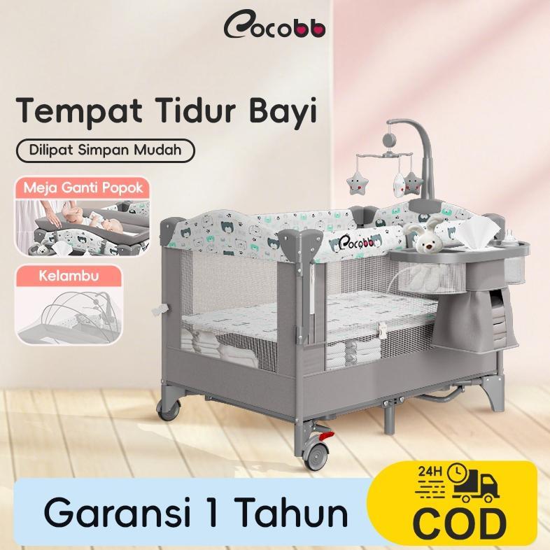 COCOBB Box Bayi Tempat Tidur Bayi Ranjang Bayi Goyang Baby Crib Buka Samping