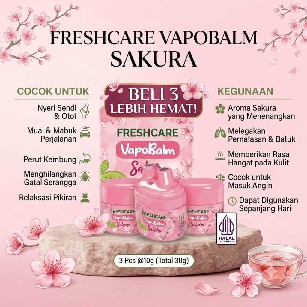 Freshcare Smash PROMO BUNDLE LEBIH HEMAT FreshCare VAPOBALM SAKURA, Freshcare Sakura, Freshcare Vapo
