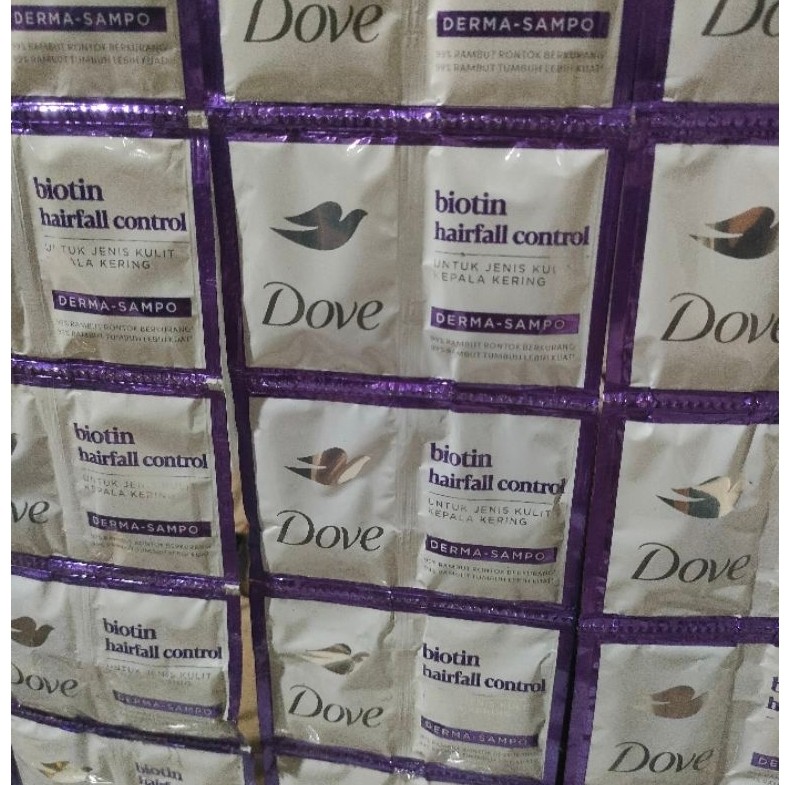12 Sachet Shampoo & Conditioner Dove Renceng 10ml - Hairfall Control, Perawatan Rambut Praktis