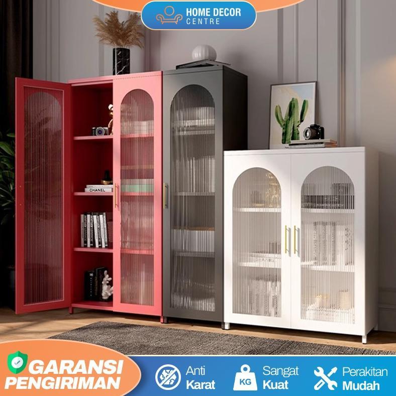 [KAYYANA] Lemari Hias Kabinet  Buffet TV Minimalis Aesthetic Kabinet Pajangan Besi & Kaca