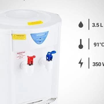 Miyako Dispenser Meja Galon Atas Wd 186 H / Wd 186H Dispenser Panas Normal Model Bulat