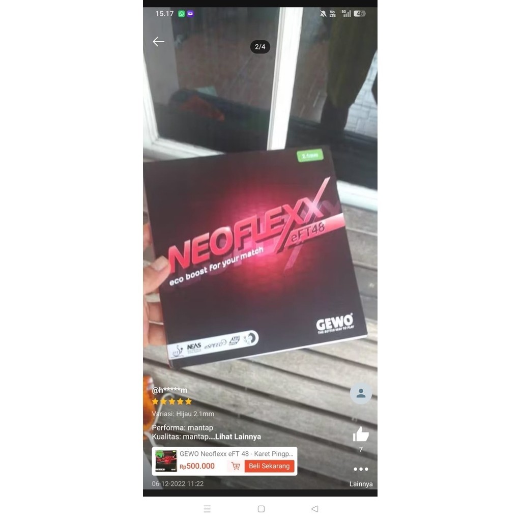 GEWO Neoflexx eFT 48 Karet pimpong tenis meja bet pimpong