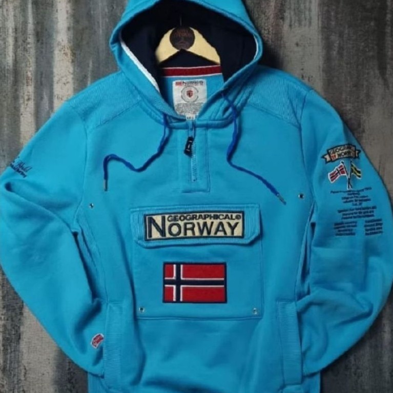 halzip hoodie Geographical Norway kantong doremon full bordir original