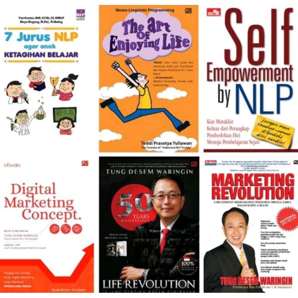 Kumpulan Buku Motivasi & Bisnis NLP, Digital Marketing, Life Revolution, Marketing Revolution