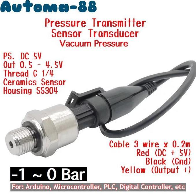 NEGATIVE PRESSURE SENSOR -1 ~ 0 BAR -1BAR VACUUM TRANSDUCER DC 5V NEBU