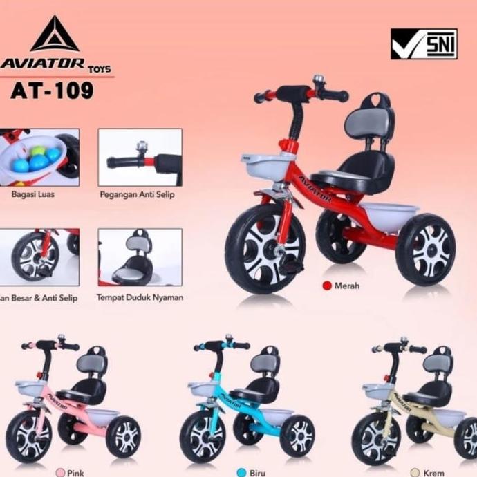 Sepeda Anak Roda Tiga Aviator AT 109 Tricycle AT109 AT-109