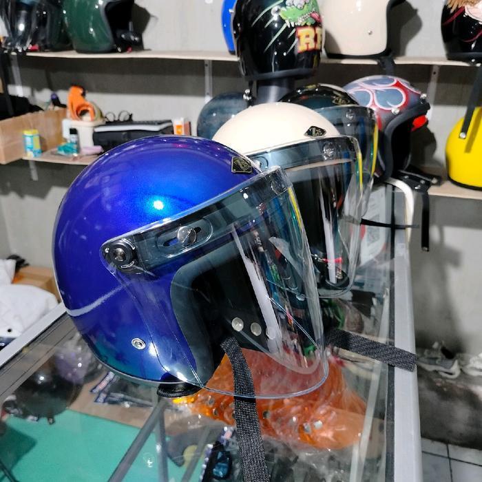 Slim Head+ Kaca Original Slim Merek Norisk. Motorcycle Helm Original Dan Terpercaya