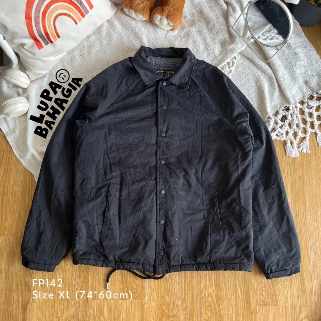 FP142 Black Cotton Windbreaker Jaket size XL • 100% Original