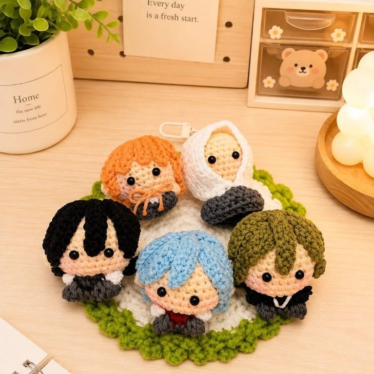 wee webtoon crochet keychain doll