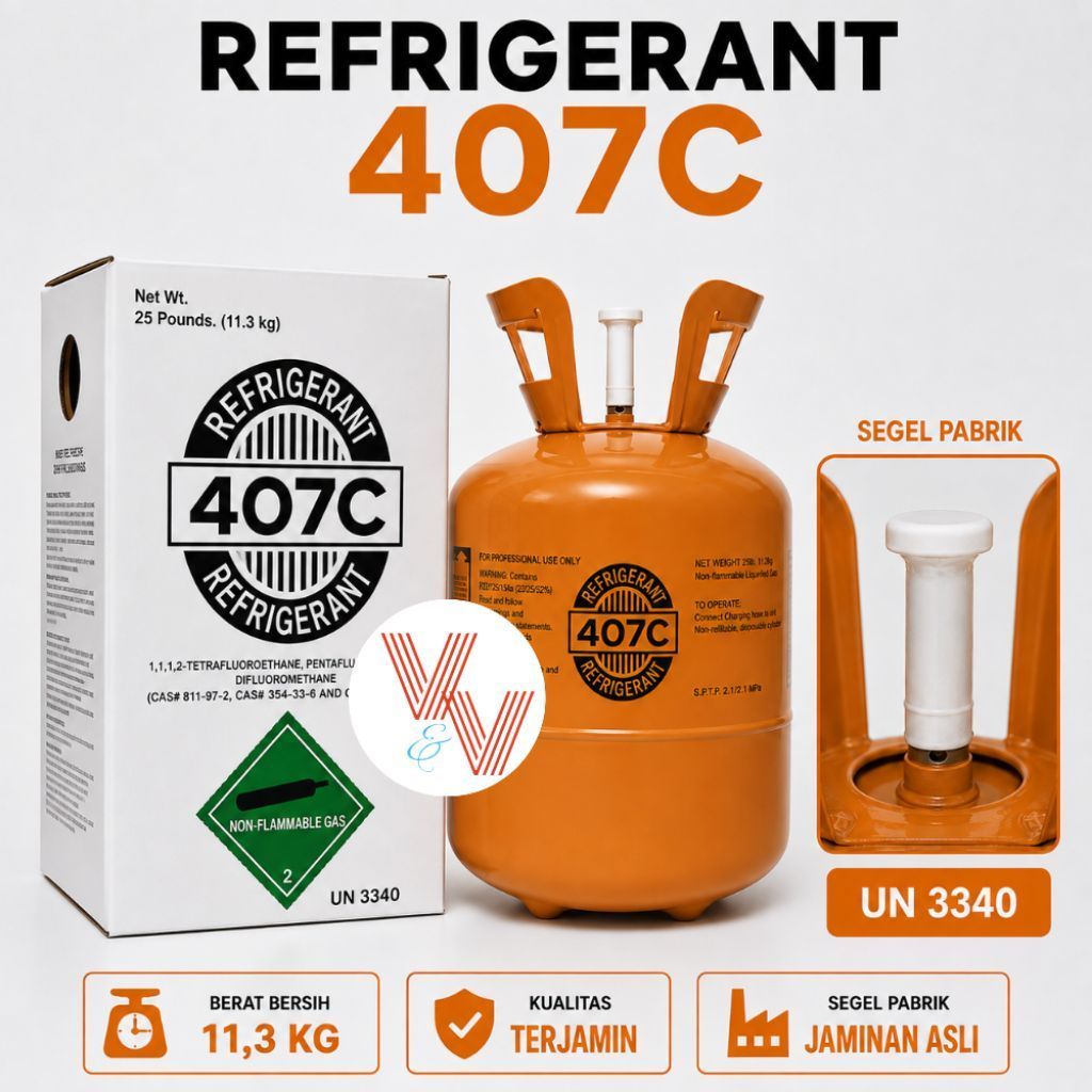 refrigerant R407C/R 407/R407 ,isi 11,3 kg segel pabrik