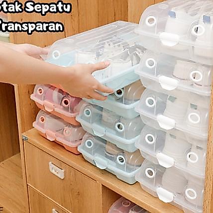 Hl0199 Kotak Sepatu Plastik Transparan Penyimpanan Kotak Sepatu Shoes Storage Box