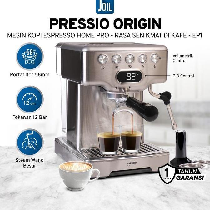 rohmanahgrosir - joil pressio origin mesin kopi espresso machine rumahan brewing pressure 12 bar - e