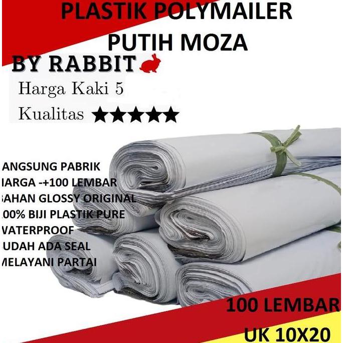 10X20 Kantong Plastik Polymailer Amplop Packing Online Putih Moza