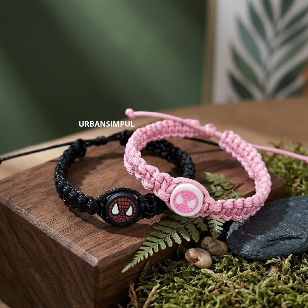Gelang Couple Spiderman Serut Ready Stok