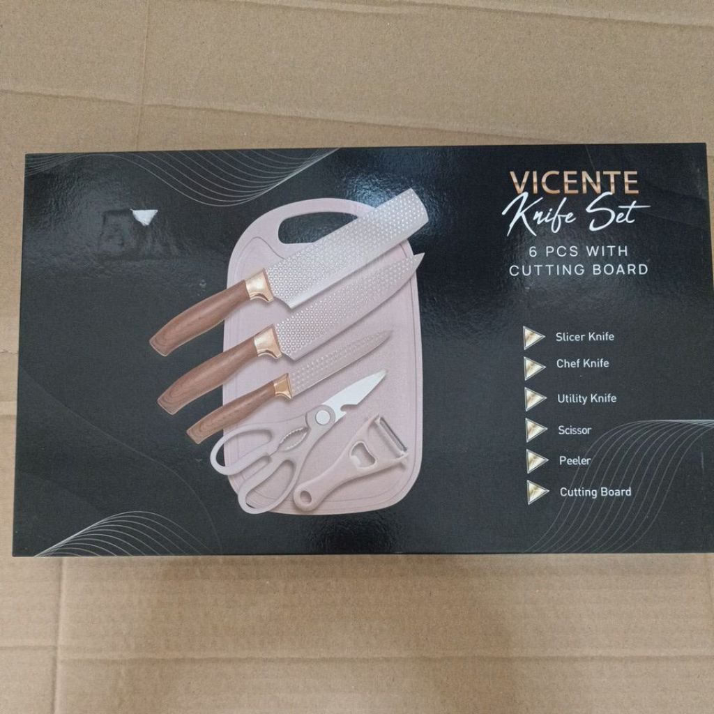pero vicente knife set 6pc+cutting board