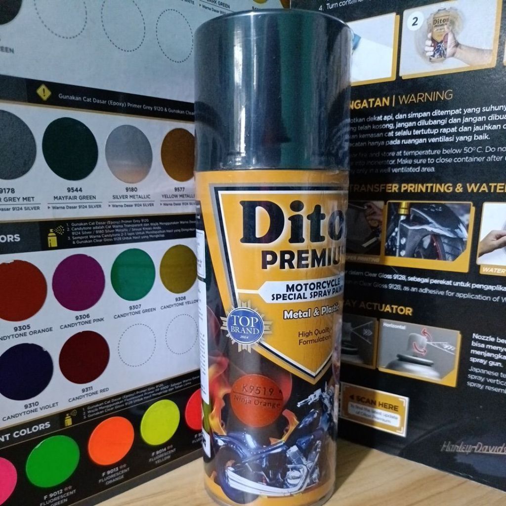 New DITON Premium KAWASAKI COLORS Pilok Pilox Cat Semprot K9519* Ninja Orange / 9519 Orange Ninja Ka