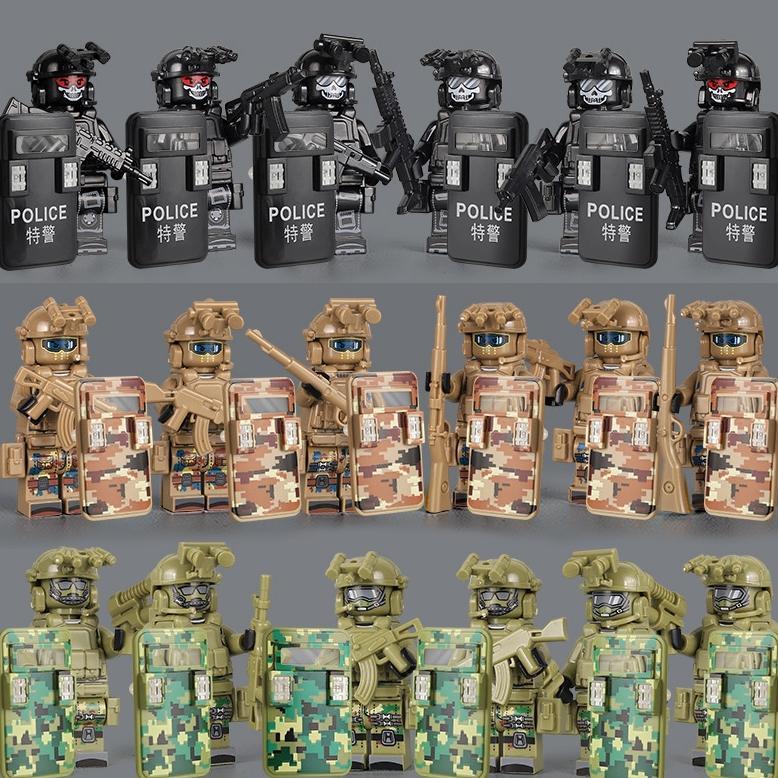 1Set Mainan Balok Military Minifigure Army Swat Team Mainan Militer Minifigure Termurah